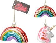 Decorazione pendente arcobaleno o unicorno modello assortito PERAGA CHRISTMAS