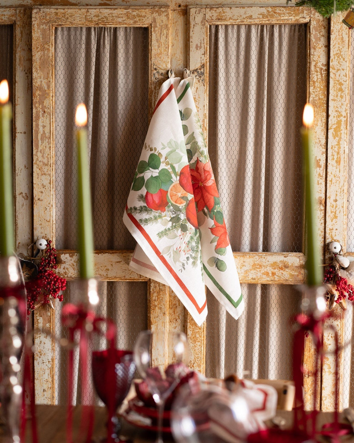 Canovaccio da Cucina Garland Glee Rosso Tessitura Toscana - immagine 2