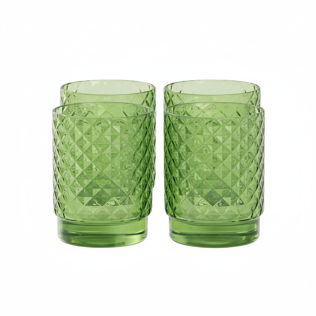 Set 4 Bicchieri Tumbler Impilabile Isolano Verde Mela ZAFFERANO