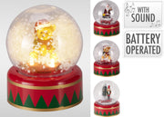 Sfera d'acqua natalizia con LED e musica modello assortito PERAGA CHRISTMAS