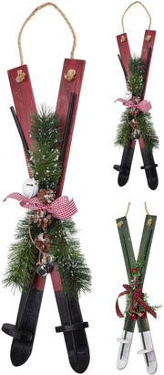 Pendente natalizio con sci in legno 60 cm modello assortito PERAGA CHRISTMAS