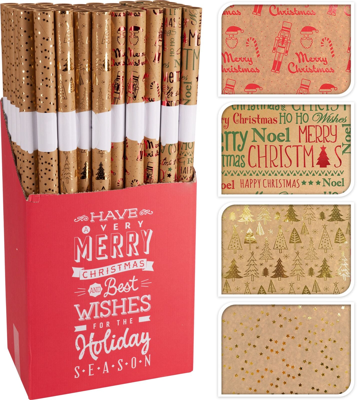 Carta Regalo Natalizia 70x200cm modello assortito Multicolore