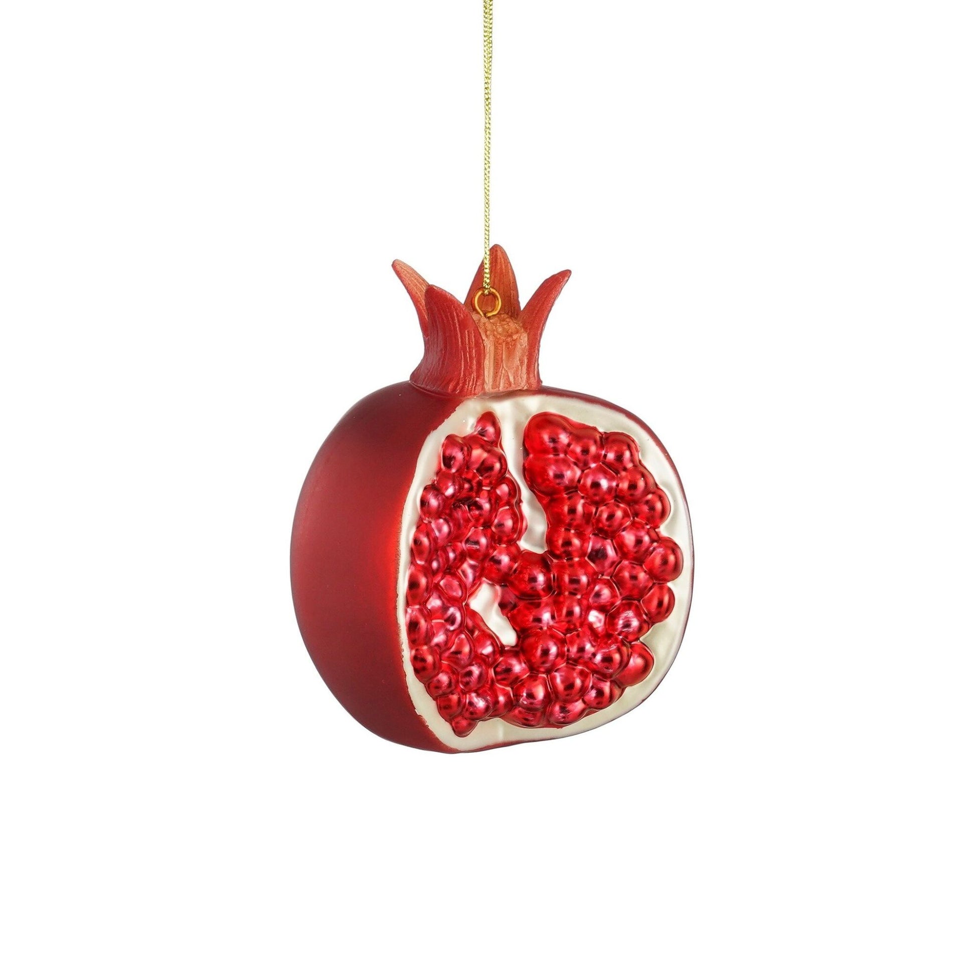 Mica Decorations Ornamento melograno in vetro D9,5 cm, rosso