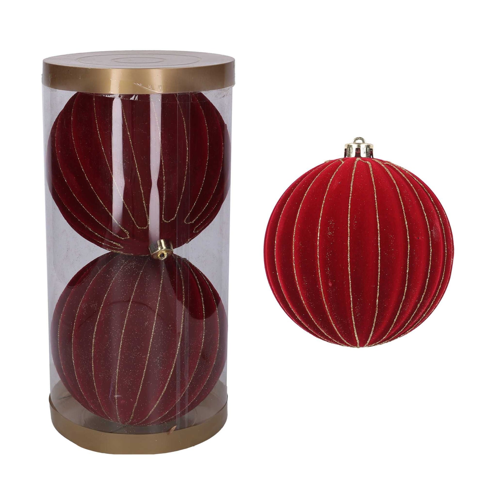 2 Palline di Velluto D.20 cm Bordeaux
