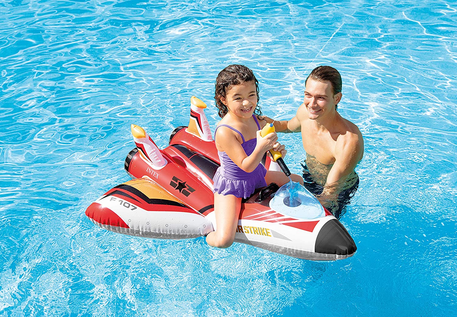 AEREO GONFIABILE CAVALCABILE CON PISTOLA D'ACQUA ASSORTITO 117X77CM