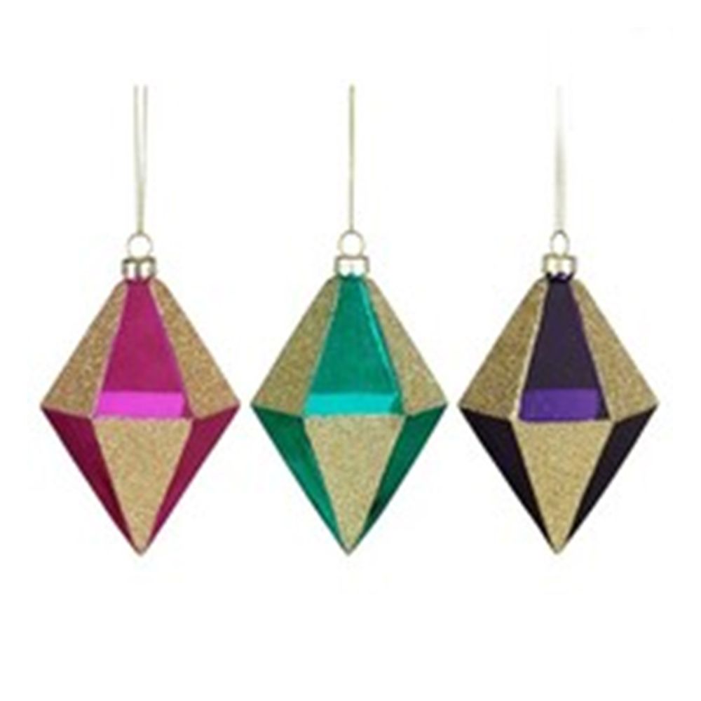 Pendente a Goccia H.11,5 D.7,5 cm Verde/Viola/Fucsia Modello Assortito