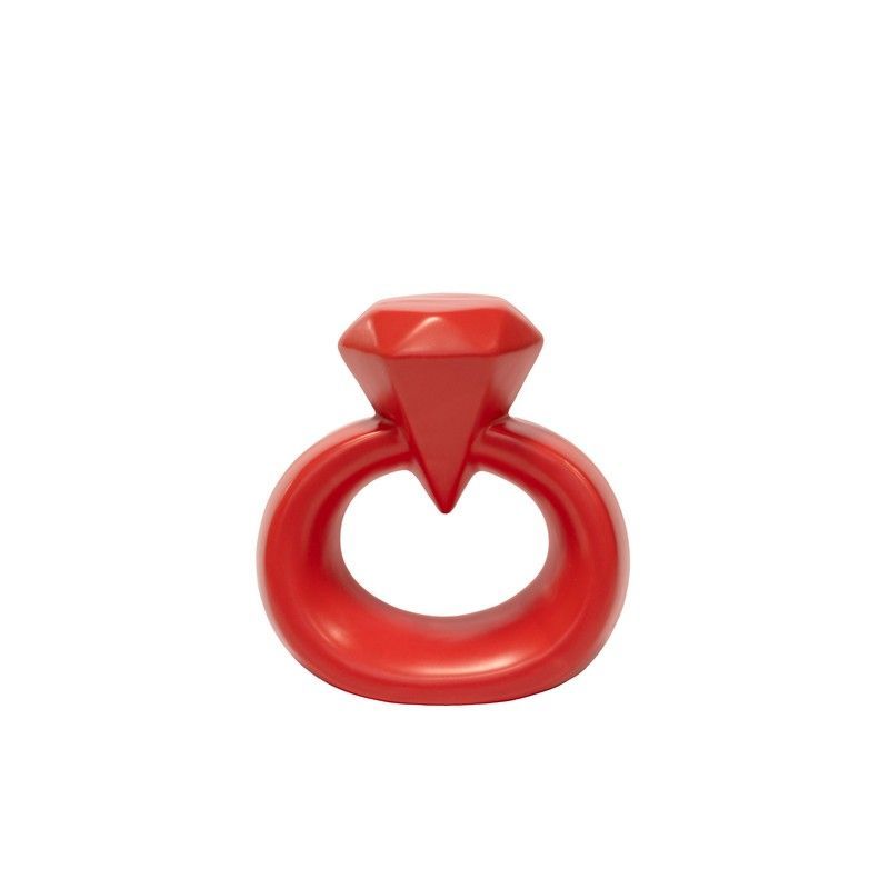 BLOGO Scultura Decorativa "Super Ring" in Ceramica - Rosso