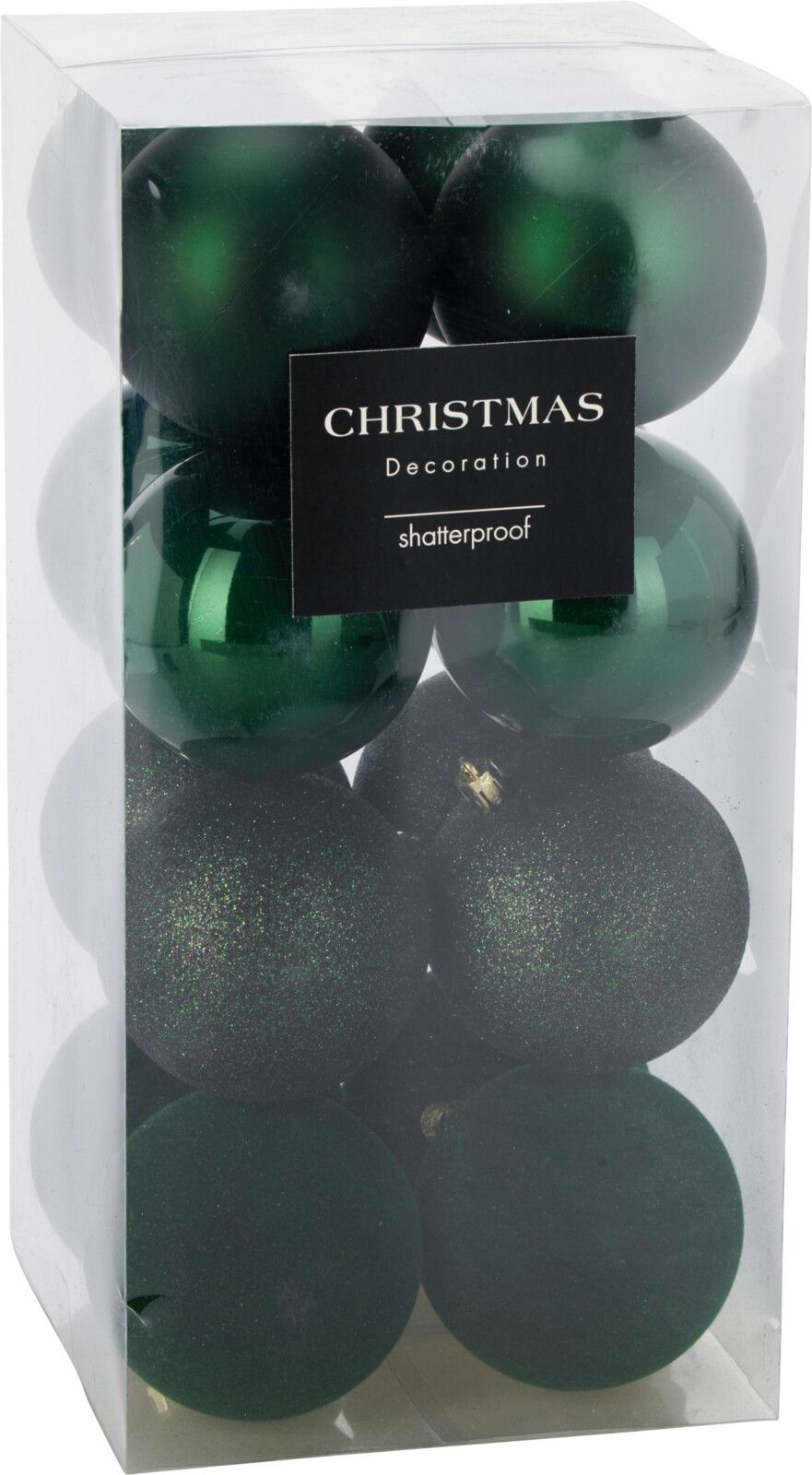 Confezione 16 palline di natale 8cm Verdi