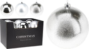 pallina di natale Opaca Natalizia Argento 14cm modello assortito
