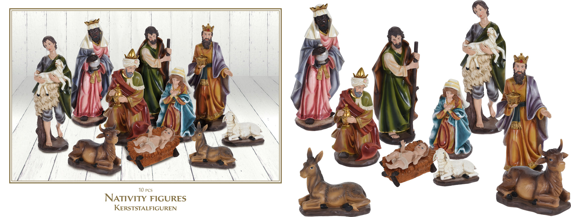 NATIVITÀ IN RESINA DA 10 PEZZI 40 CM