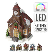CASETTA DI NATALE CON LED IN RESINA, 11X8CM, ASSORTITI