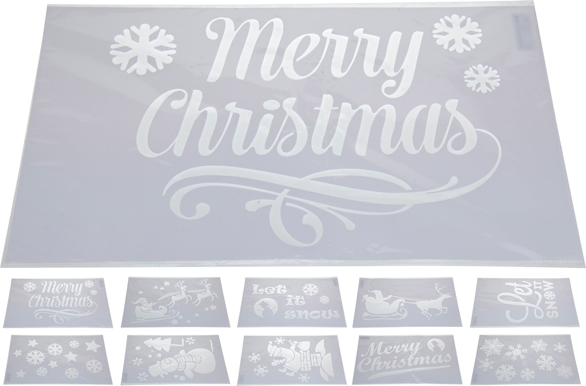 1 DECORAZIONE NATALIZIA STENCIL PER FINESTRE 50X30CM ASSORTITO