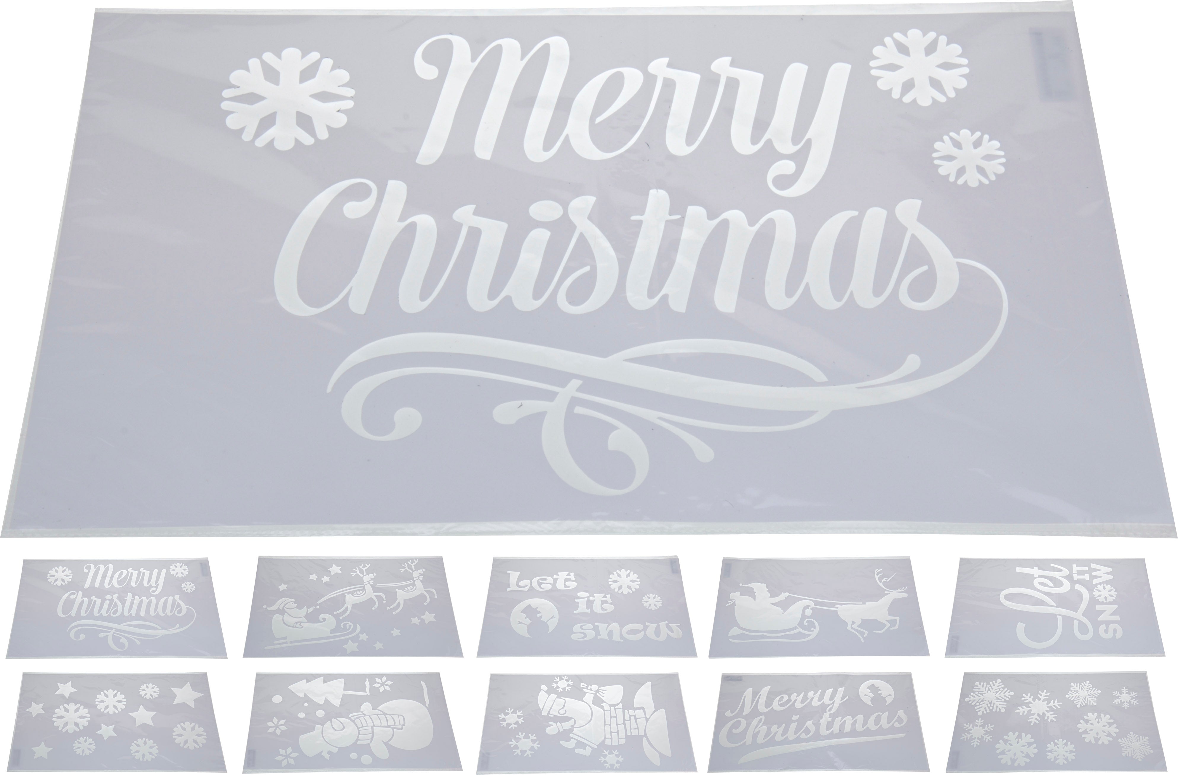 1 DECORAZIONE NATALIZIA STENCIL PER FINESTRE 50X30CM ASSORTITO