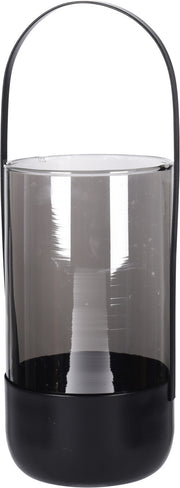 LANTERNA IN VETRO NERA 33CM