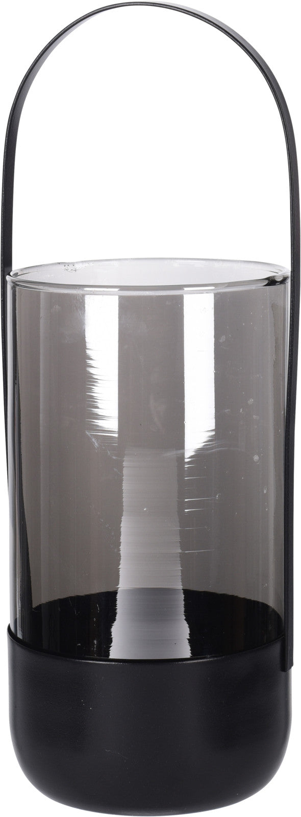 LANTERNA IN VETRO NERA 33CM