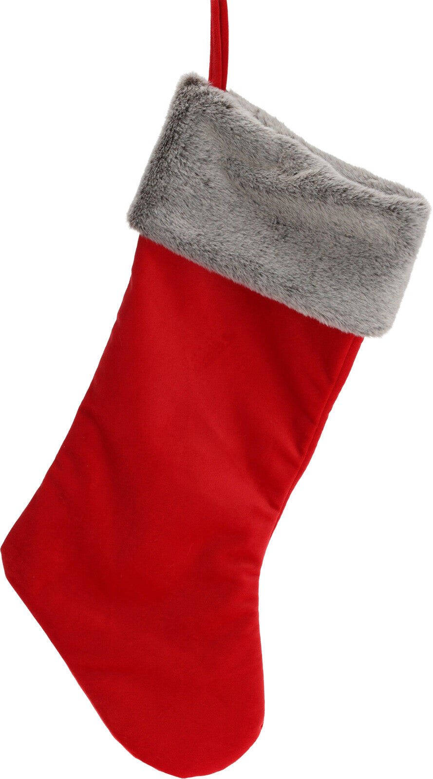 CALZA DI NATALE ROSSA CON PELO 39CM