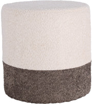 POUF IN TESSUTO, 35CM, COLORE BEIGE/GRIGIO