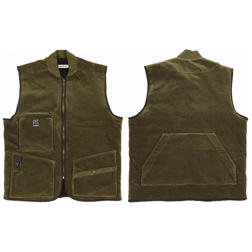 GILET LINEA "ABETE" UOMO IN VELLUTO OLIVA TAGLIA L
