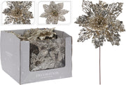 1 PICK FIORE 21CM CHAMPAGNE CON GLITTER MODELLO ASSORTITO