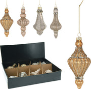 1 DECORAZIONE NATALIZIA APPENDIBILE ORO/ARGENTO/ROSA CON GLITTER ASSORTITA