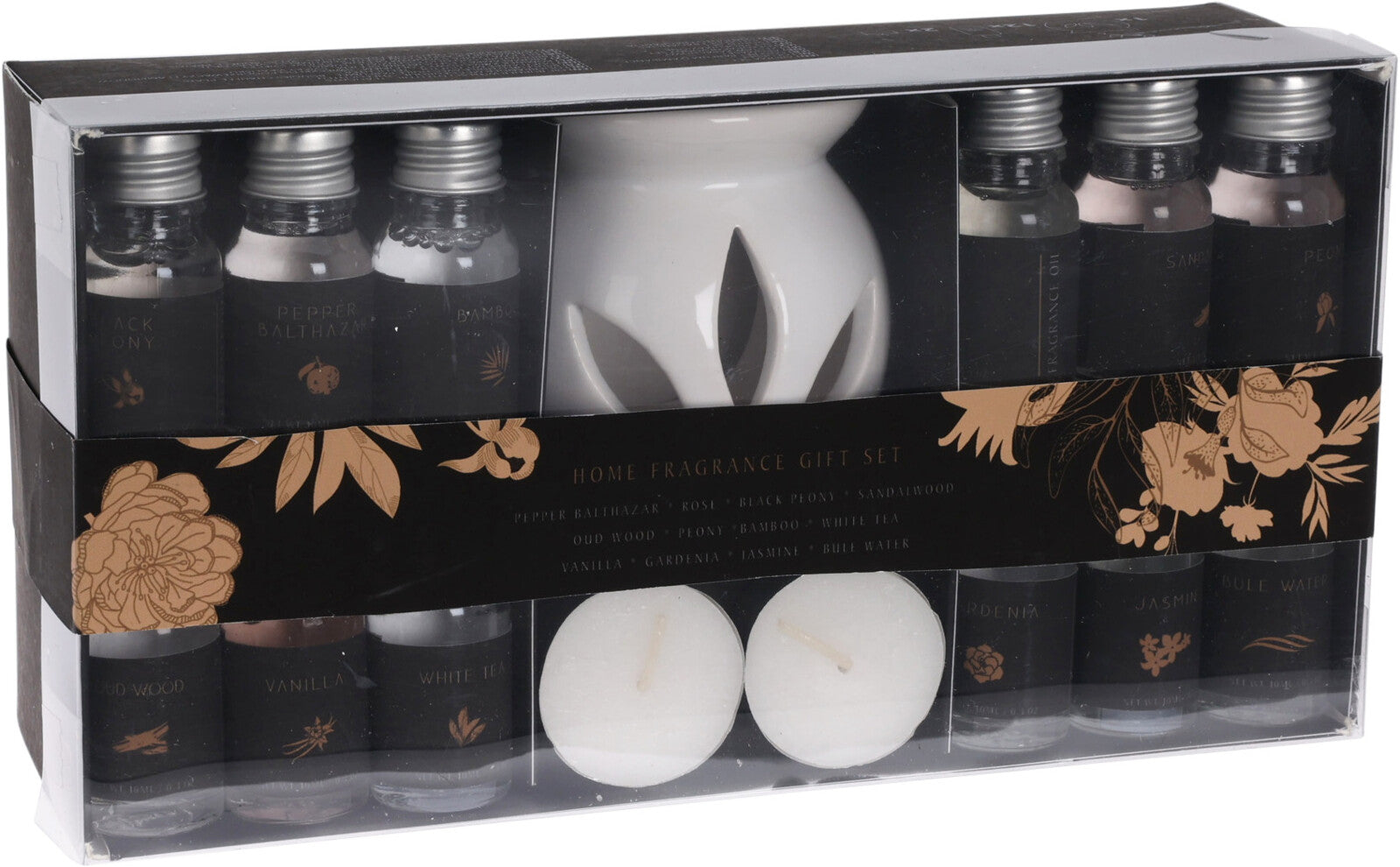 SET AROMA 15 PEZZI, BRUCIATORE CON OLI E CANDELE