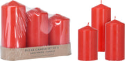 SET 3 CANDELE ROSSE