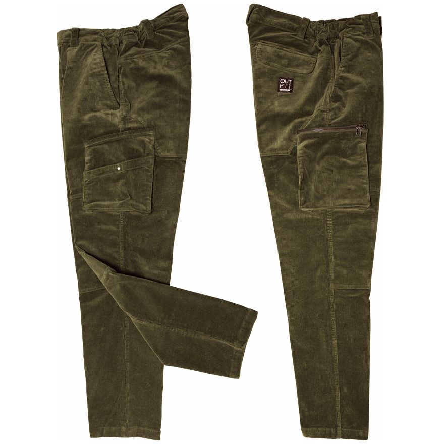PANTALONE CARGO LINEA ACERO UOMO IN VELLUTO OLIVA TAGLIA L