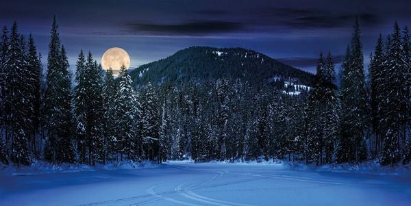 SFONDO POSTER MONTAGNE DI NOTTE 150X75CM