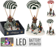 MONGOLFIERA IN RESINA CON LUCI LED E MOVIMENTI 27CM ASSORTITA