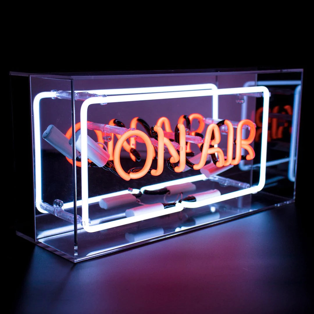 INSEGNA NEON "ON AIR" IN VETRO