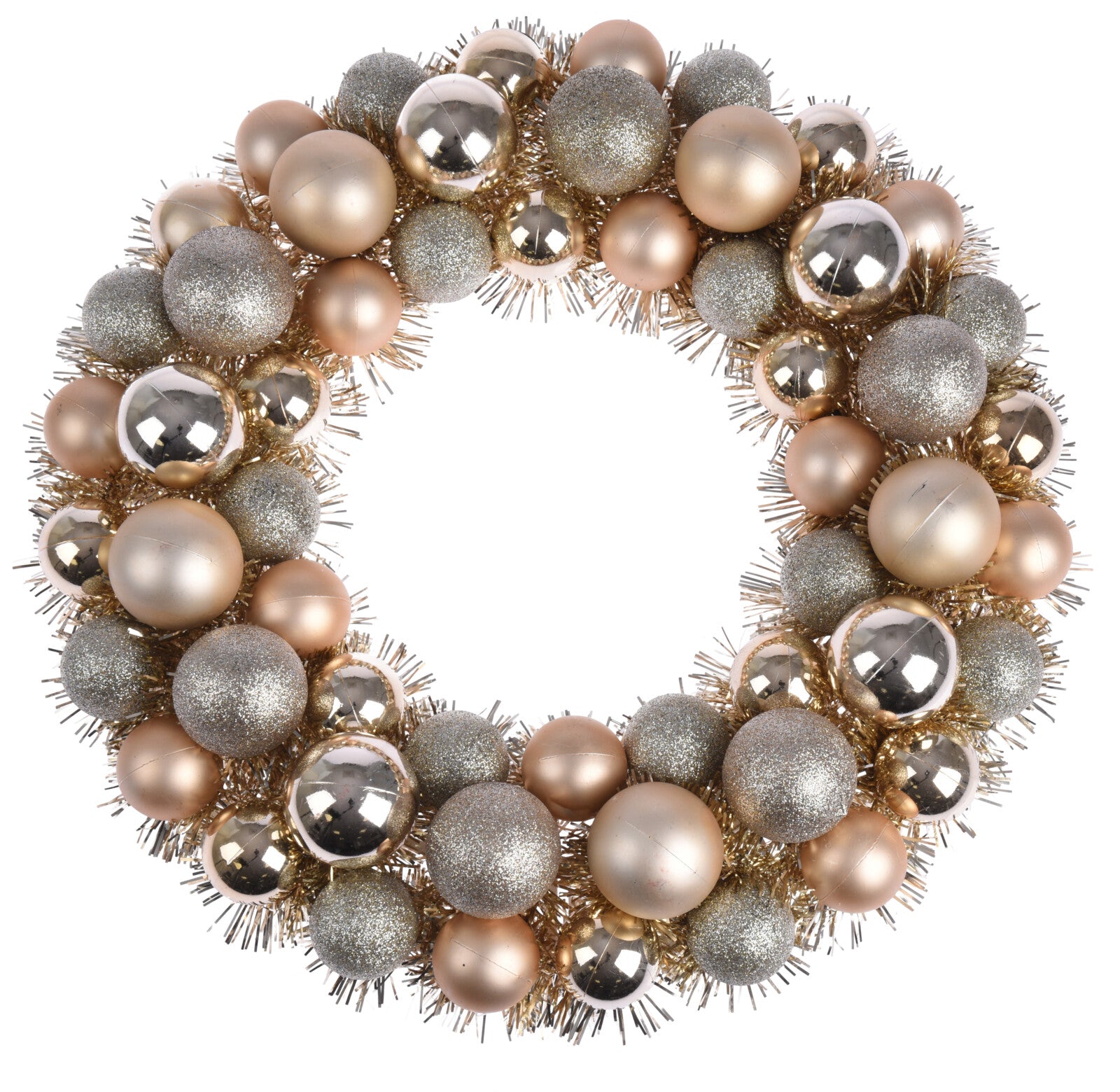 CORONA 39CM CON 56 PALLINE CHAMPAGNE