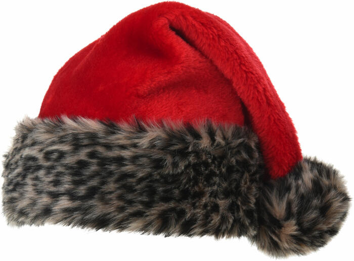 cappello babbo natale leopardato 40cm