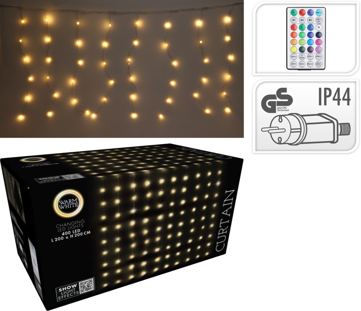 TENDA 400 LED, 200X200CM, BIANCO CALDO