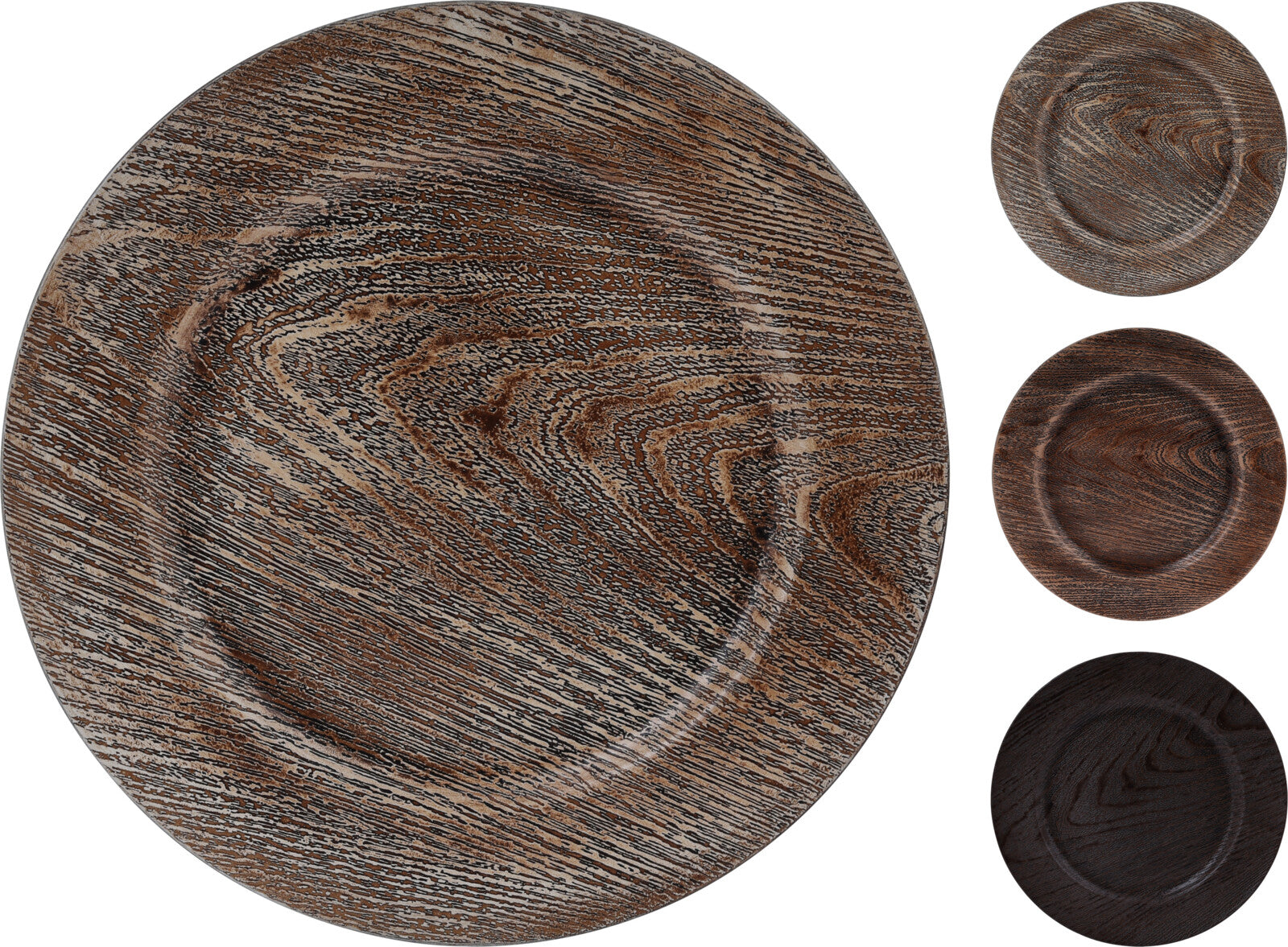OFFERTA 6 SOTTOPIATTI CIRCOLARI EFFETTO LEGNO 33CM ASSORTITI