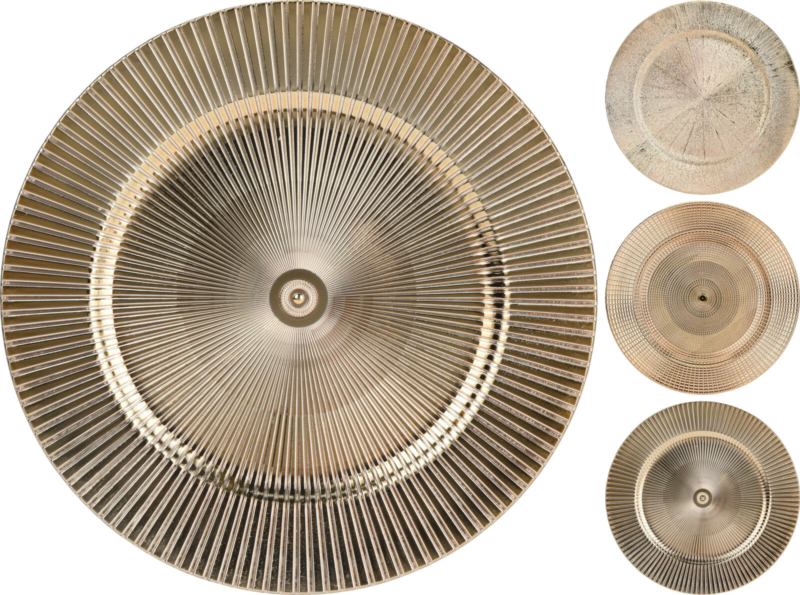 OFFERTA 6 SOTTOPIATTI CIRCOLARI EFFETTO ART ORO 33CM ASSORTITI