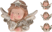 OFFERTA 3 ANGELI IN  RESINA ORO 8X6CM ASSORTITI