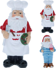 1 STATUINA BABBO NATALE CUOCO/IN PIGIAMA IN RESINA 12CM MODELLO ASSORTITO