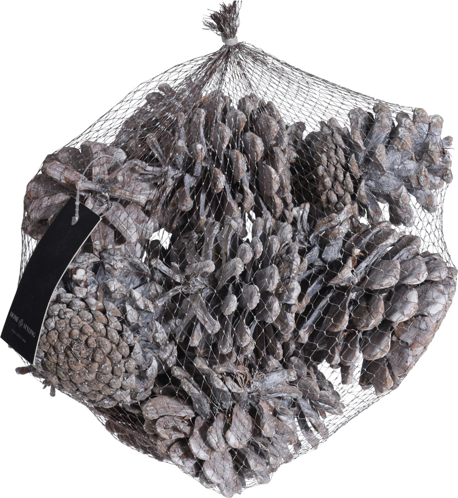 SACCHETTO CON PIGNE NATURALI SBIANCATE 300GR