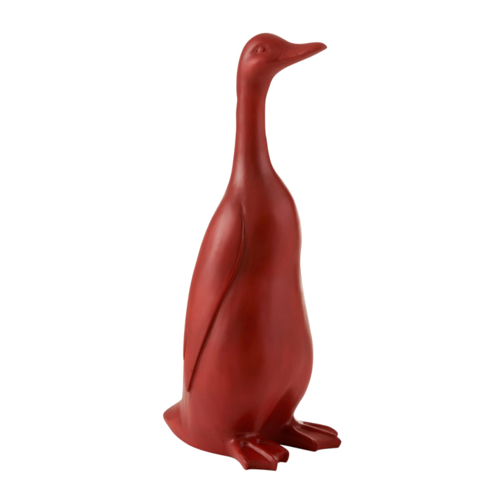 ANATRA IN PIEDI RESINA ROSSO L (39X32X91,5CM)