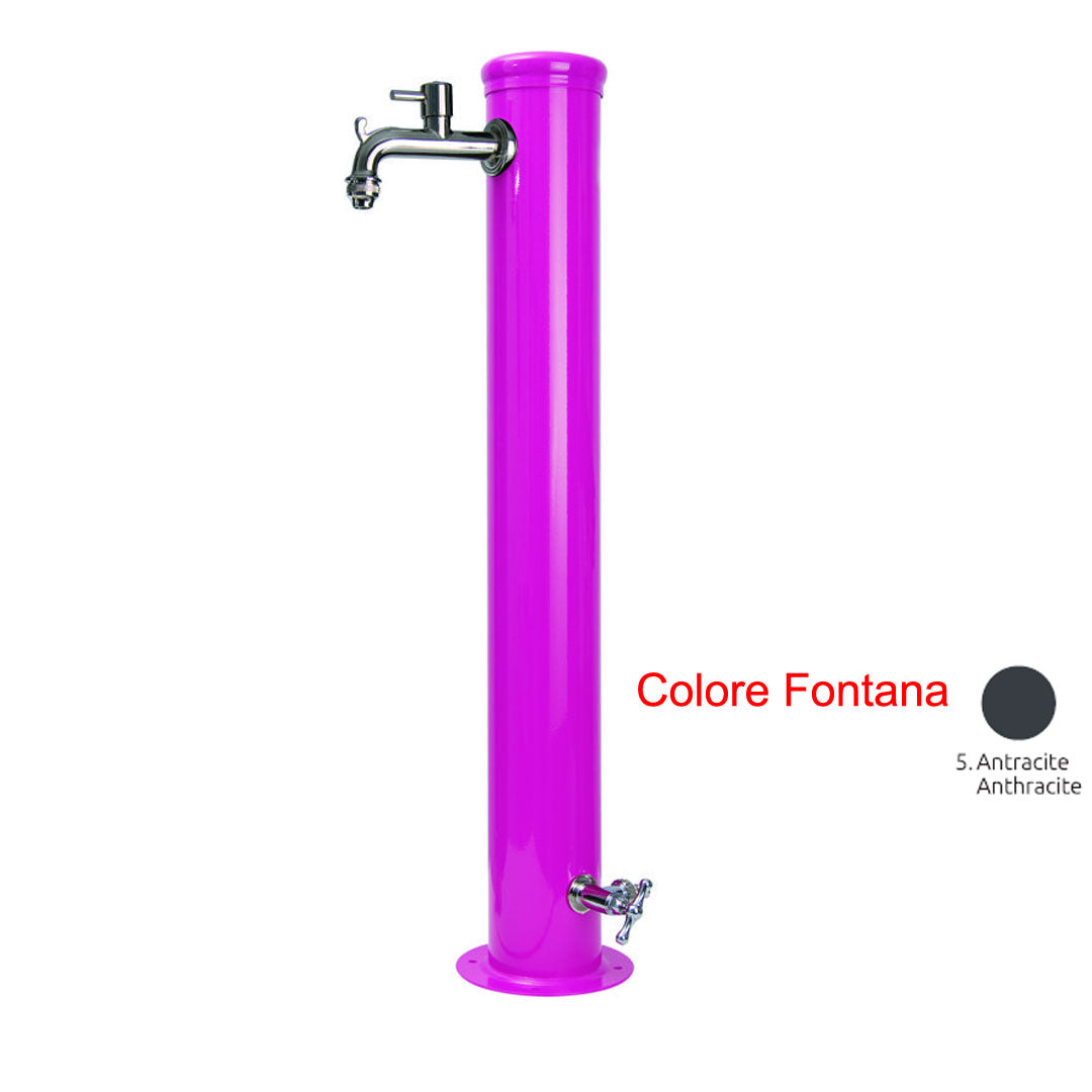 FONTANA IN FERRO CON 2 RUBINETTI ANTRACITE H85CM