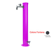 FONTANA IN FERRO CON 2 RUBINETTI ANTRACITE H85CM
