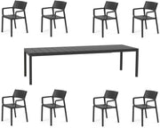 OFFERTA TAVOLO RIO 210/280 CON 8 POLTRONE TRILL ANTRACITE