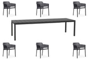 OFFERTA TAVOLO RIO ALLUNGABILE 140/210CM +6 POLTRONE NET ANTRACITE