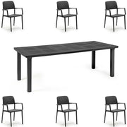 OFFERTA TAVOLO LEVANTE ALLUNGABILE 160/220CM +6 POLTRONE BORA COLORE A SCELTA