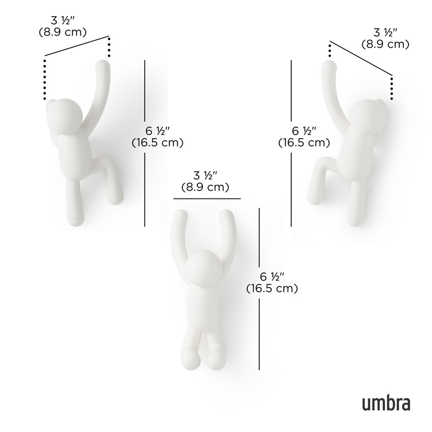 Ganci da parete Buddy set da 3 Bianco UMBRA