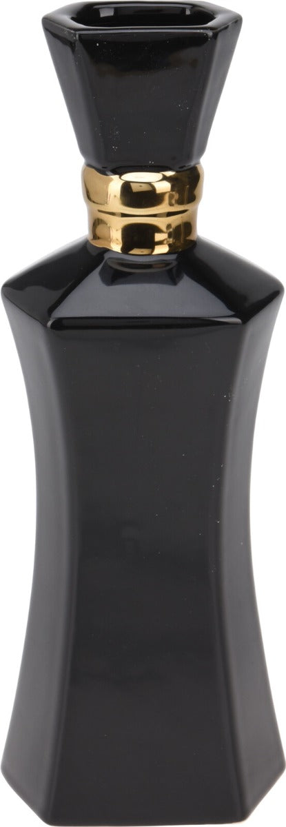 VASO IN CERAMICA, 13X35CM. COLORE NERO