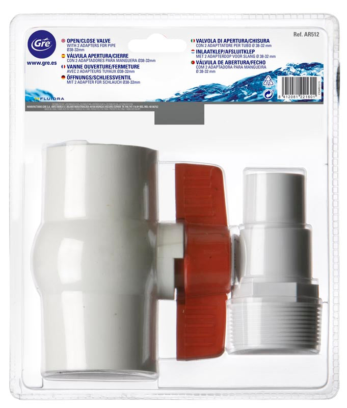 VALVOLA A SFERA E 2 RACCORDI FILETTATI Ø38-32