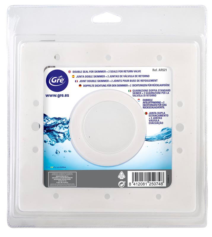GUARNIZIONE DOPPIA STANDARD SKIMMER + 2 GUARNIZIONI PER LA VALVOLA DI RITORNO