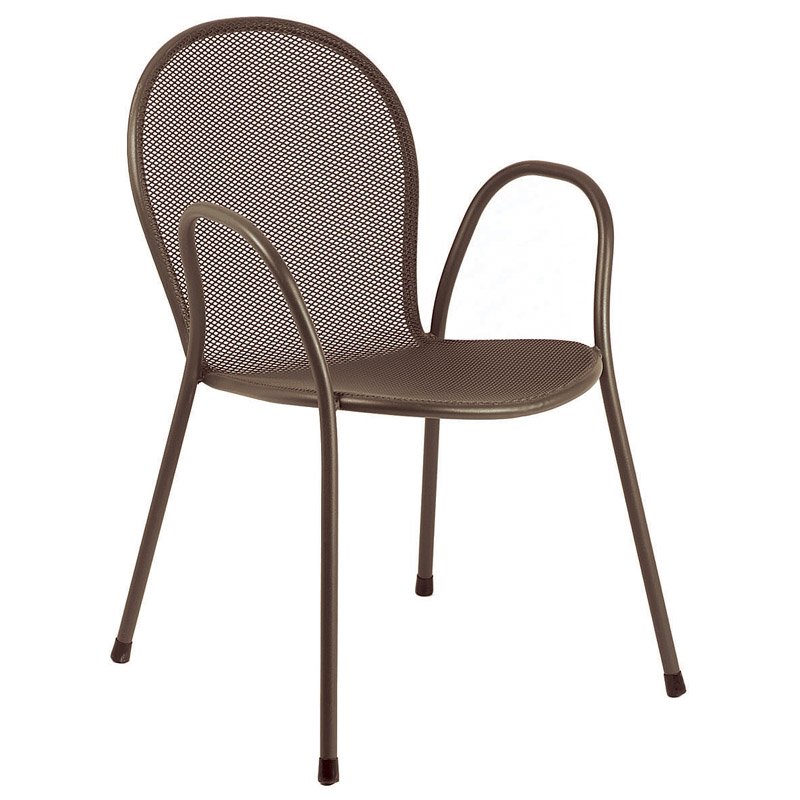 SET TAVOLO PIGALLE TONDO Ø60CM + 2 POLTRONA RONDA MARRONE
