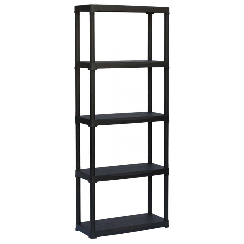 SCAFFALE TEMPO PLAST 5RIPIANI 80X40X17.6CM NERO